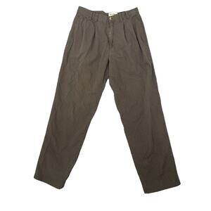 Vintage Eddie Bauer Pleated Pants Brown Check Plaid Cotton Men’s Tag Size 34
